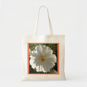 Hübsches White Cosmos Blume Foto Tragetasche