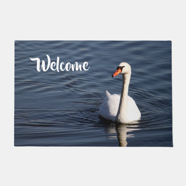 Hübsches White Swan-Foto Fußmatte (Vorderseite)
