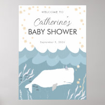 Hübsches White Whale Baby Dusche Schildkröte