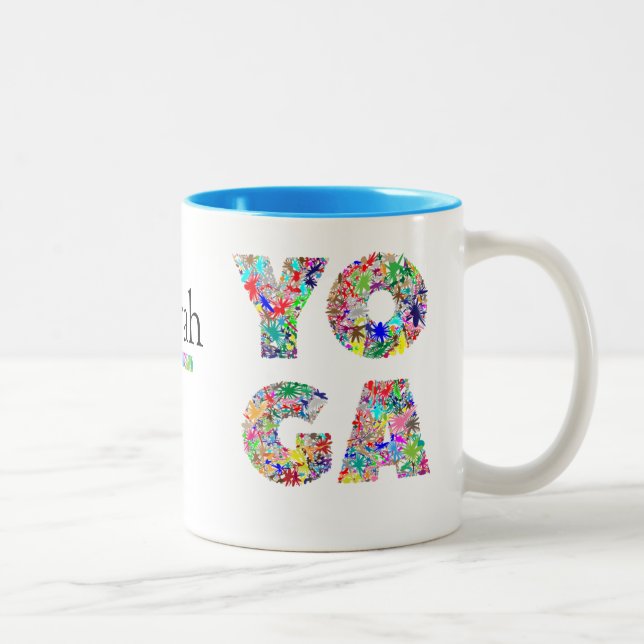 Hübsches Yoga-Geschenk Tasse mit Individuelle Name (Rechts)
