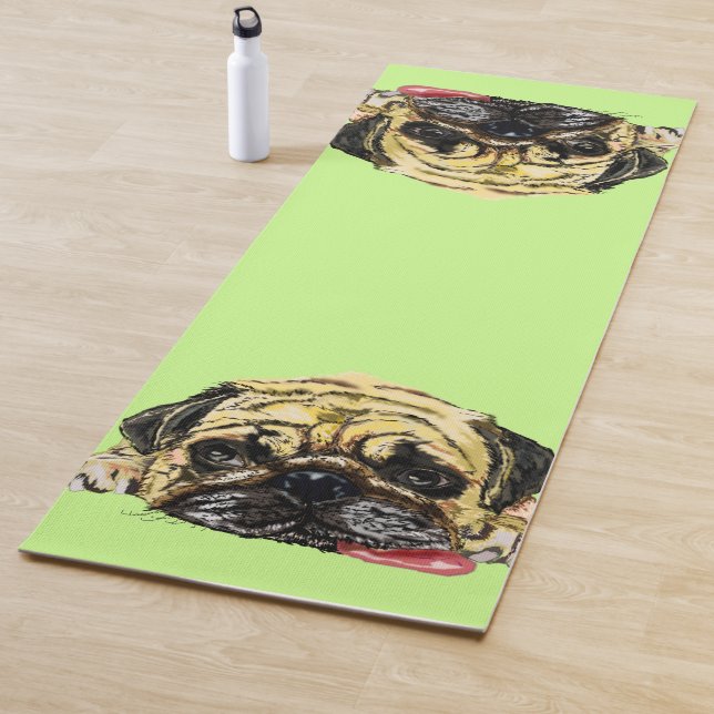 Hübsches Yoga Mat mit Mops Hund - Individuelle Far Yogamatte (Beispiel)