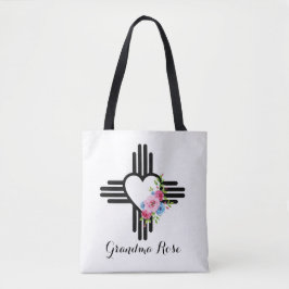 Hübsches Zia Herz mit Rose Personalisiertes Gesche Tasche