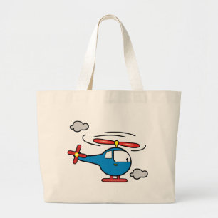 Hubschrauber-Blau ein Rot Jumbo Stoffbeutel