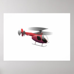 Hubschrauber-Cartoon Poster
