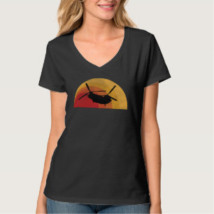 Hubschrauber Chinook CH 47 Sonnenuntergang Pilot L T-Shirt