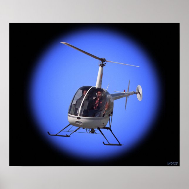 Hubschrauber druckt Coolen Chopper Pilot Druckplak Poster (Vorne)