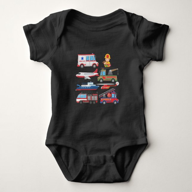 Hubschrauber-Feuerwehrpilot Hubschrauber Paramediz Baby Strampler (Vorderseite)