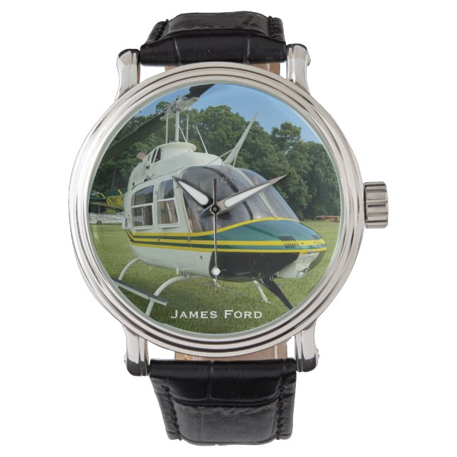 Hubschrauber Foto, Luftfahrt, Personalisiert Armbanduhr (Vorderseite)