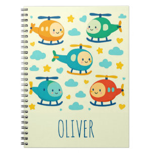 Hubschrauber für niedlichen Cartoon Notizblock