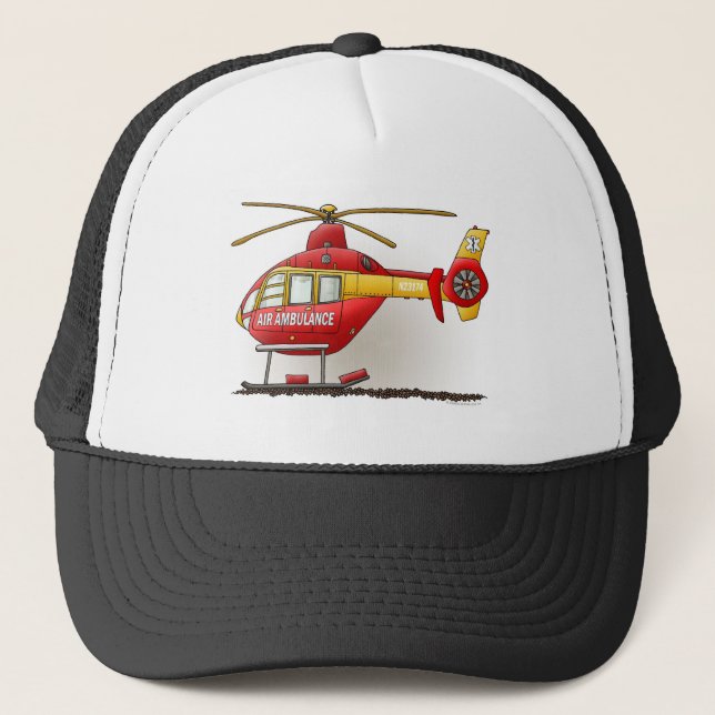Hubschrauber-Krankenwagen-Hut Truckerkappe (Vorderseite)