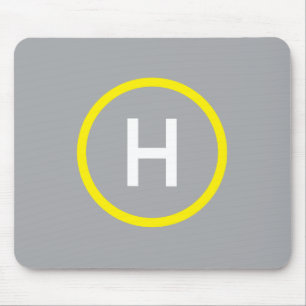 Hubschrauber-Landeplatz Mousepad Grau