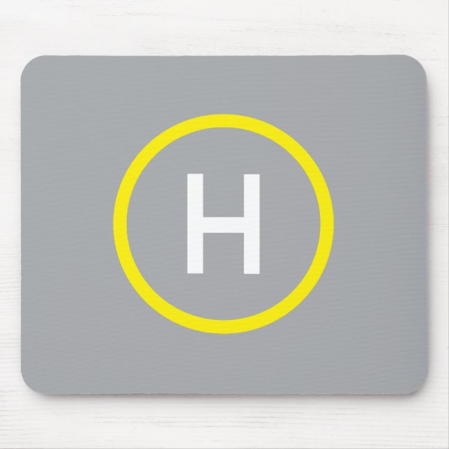 Hubschrauber-Landeplatz Mousepad Grau (Vorne)