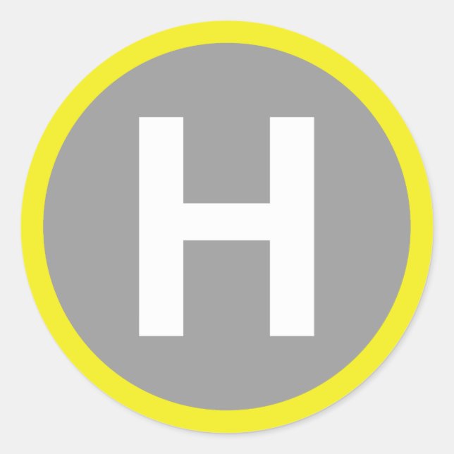 Hubschrauber-Landeplatz Zeichen Runder Aufkleber (Vorderseite)