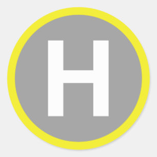 Hubschrauber-Landeplatz Zeichen Runder Aufkleber