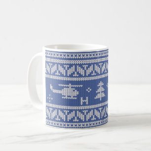 Hubschrauber-Luftfahrt-Weihnachtsmuster Kaffeetasse