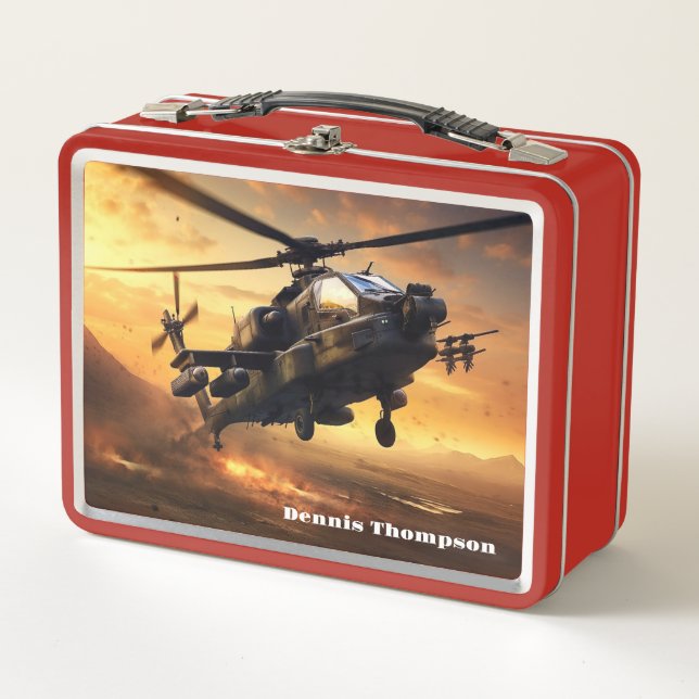 Hubschrauber Metall Brotdose (Vorderseite)