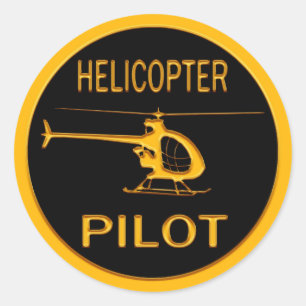 Hubschrauber-Pilot Runder Aufkleber