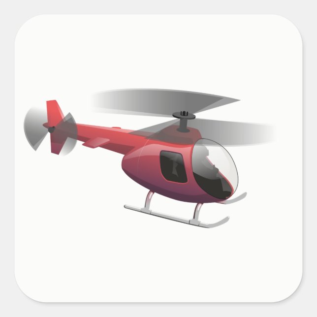 Hubschrauber Quadratischer Aufkleber (Vorderseite)