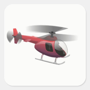 Hubschrauber Quadratischer Aufkleber