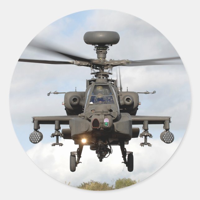 Hubschrauber Runder Aufkleber (Vorderseite)