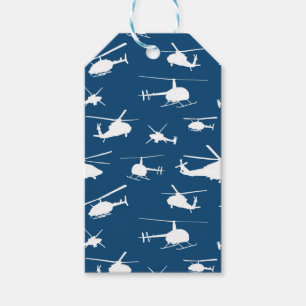 Hubschrauber-Silhouette-//-Marine-Blau // Geschenkanhänger