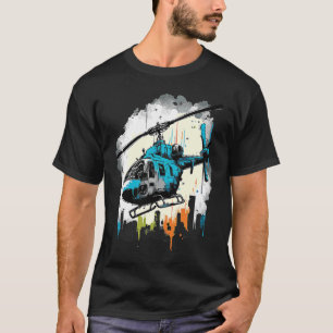 Hubschrauber über Stadtgraffiti T-Shirt