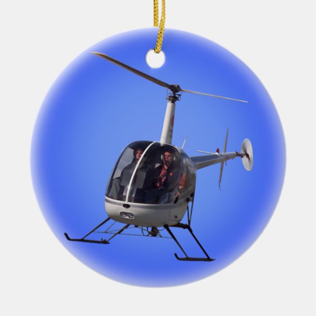 Hubschrauber-Verzierungs-personalisierter Chopper Keramik Ornament (Vorne)