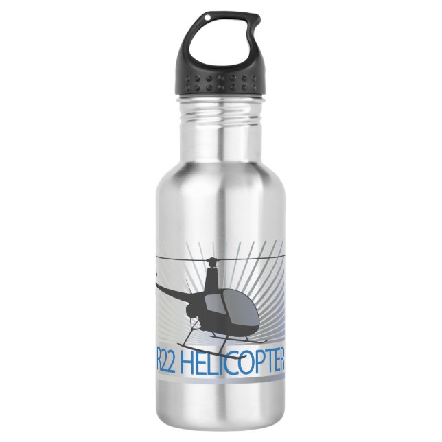 Hubschrauberflugzeug Edelstahlflasche (Vorderseite)