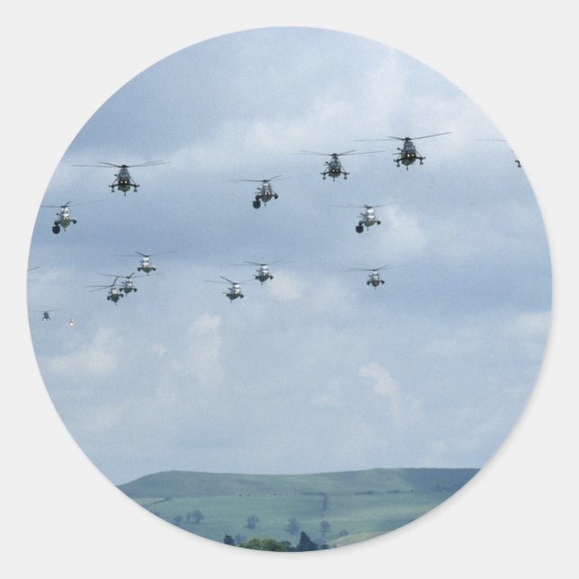 Hubschrauberflypast Runder Aufkleber (Vorderseite)