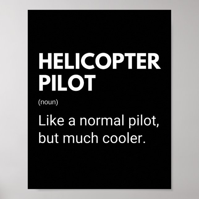 Hubschrauberpilot Lustiger Spruch Poster (Vorne)