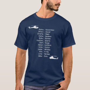 Hubschrauberpilot Phonetische Alphabet-Chopper T-Shirt