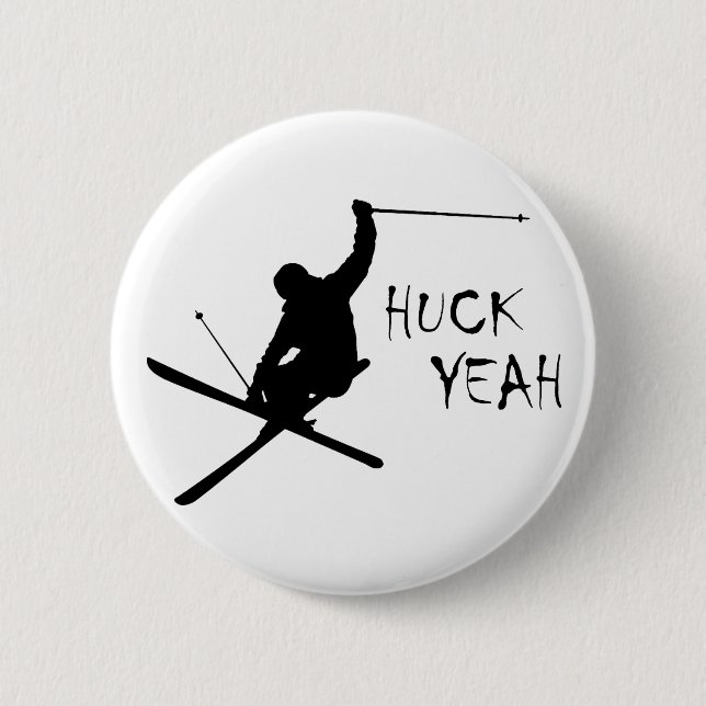 Huck ja (Skifahren) Button (Vorderseite)