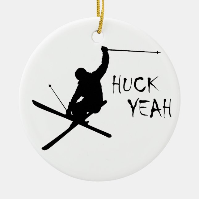 Huck Yeah (Ski) Keramikornament (Vorne)