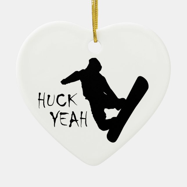 Huck Yeah (Snowboarden) Keramikornament (Vorne)
