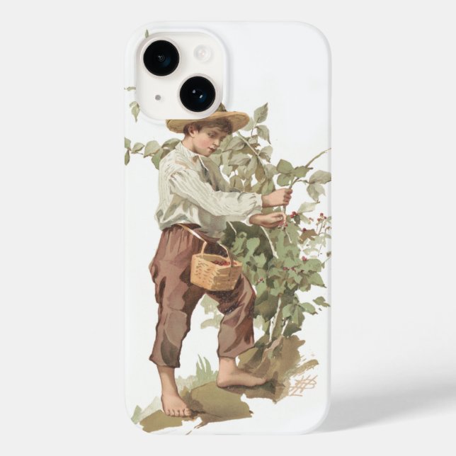 Huckleberry Finn Picking Berries Lithograph Case-Mate iPhone 14 Hülle (Rückseite)