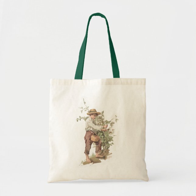 Huckleberry Finn Picking Berries Lithograph Tragetasche (Vorne)