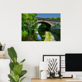Huddersfield Broad Canal und Whitacre Mill Viaduct Poster