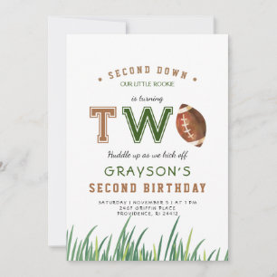 Huddle Up Football 2. Geburtstag Party Einladung