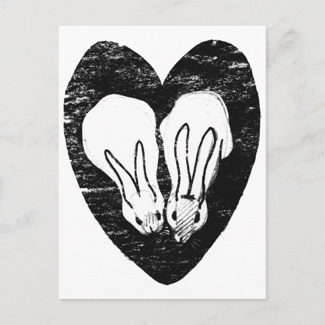 Huddling Rabbits Postkarte (Vorderseite)