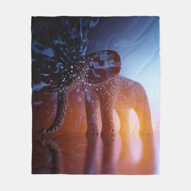 Hude-Africa-Abstrakter Elefant Fleecedecke (Vorderseite)