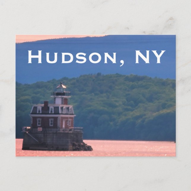 Hudson Athens Lighthouse - Hudson City Light, NY Postkarte (Vorderseite)