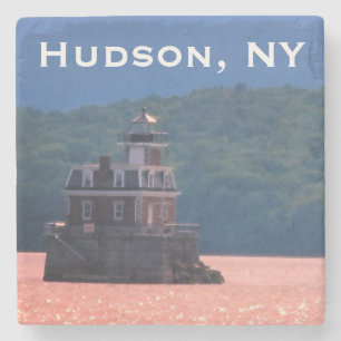 Hudson Athens Lighthouse - Hudson City Light, NY Steinuntersetzer