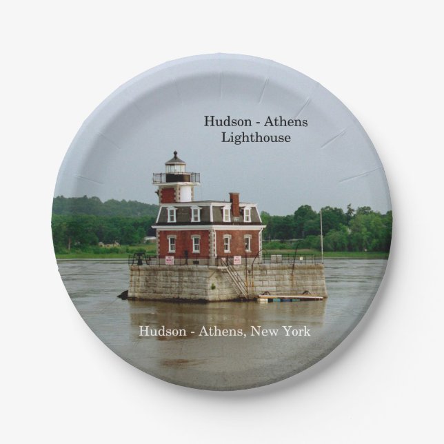 Hudson Athens Lighthouse Papierplatte Pappteller (Vorderseite)