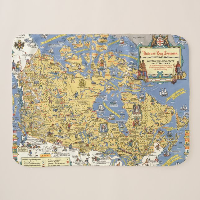 Hudson- Bayfirma - Karte von Kanada Sherpadecke (Vorderseite (Horizontal))