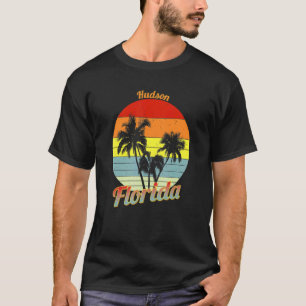 Hudson Florida Retro Tropical Palm Trees Vacation T-Shirt