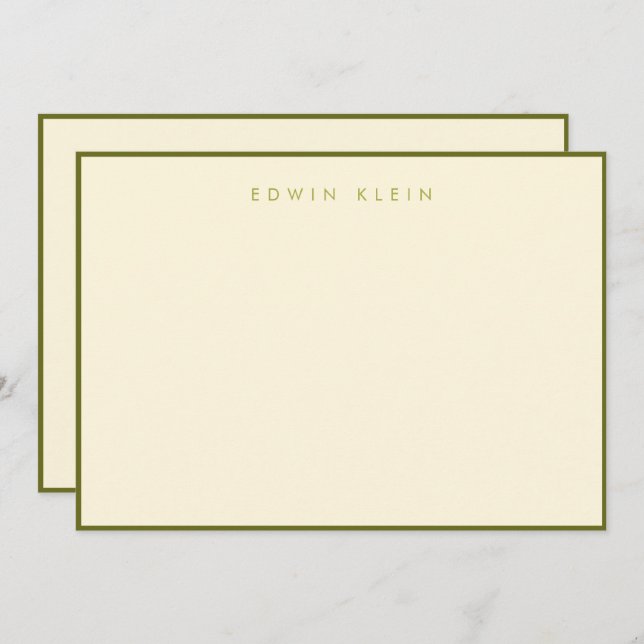 Hudson Green Flat Note Card 5"x7" Mitteilungskarte (Vorne/Hinten)