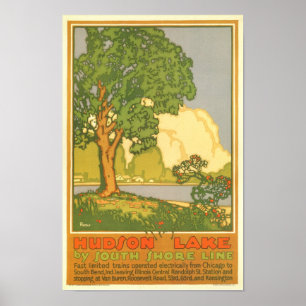 Hudson Lake - Poster Vintage voyage