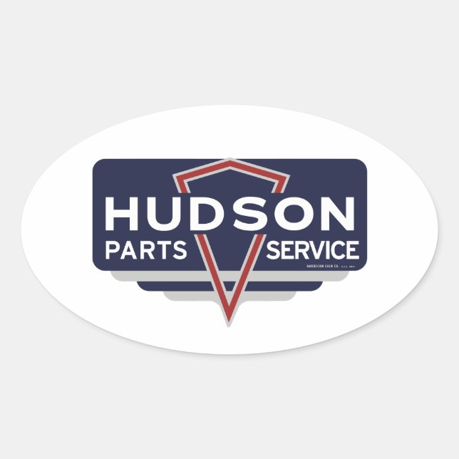 Hudson Motor Cars Ovaler Aufkleber (Vorderseite)