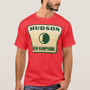 Hudson New Hampshire Retro Abzeichen Tan T-Shirt