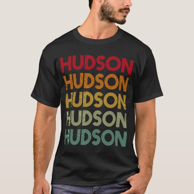 Hudson Retro Name Spaß Nickname T-Shirt (Vorderseite)